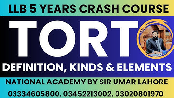 LAW OF TORTS, LECTURE 1, LLB CRASH COURSE STARTED , ONLINE & ON CAMPUS TUITION CLASSES 03452213002
