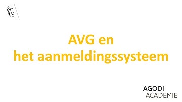 AVG en het aanmeldingssysteem
