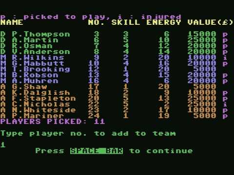 [c64] Football Manager (1984)