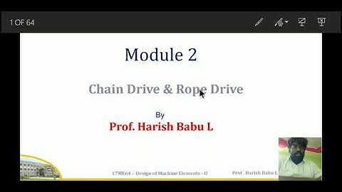 Lecture Video_17ME64_Module 2_ Chain drive _ Harish Babu L