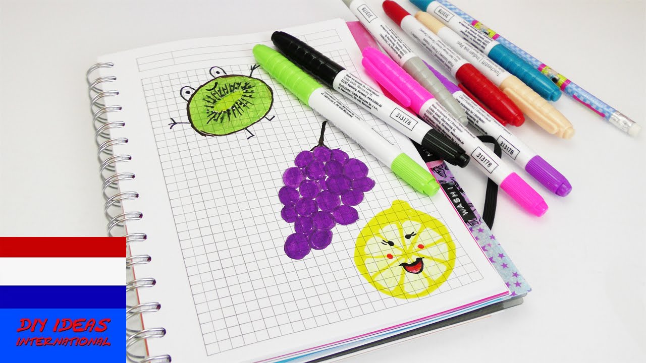 tekenen in schrift 😊 leuk fruit als zomerdeocratie 🍇 kiwi