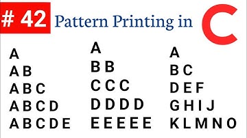 Alphabet Pattern in C | C Programming Tutorial| Learn C programming| Pattern in C | C language | C++