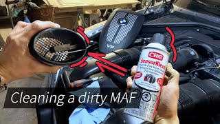 How to clean Mass Air Flow Sensor (MAF) on BMW X5 E70 4.8i, aiming for archiving better gas mileage