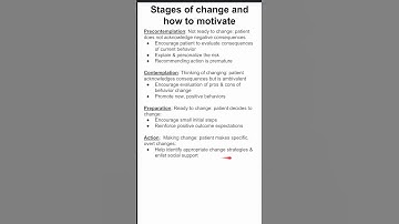 Stages of change and how to motivate
