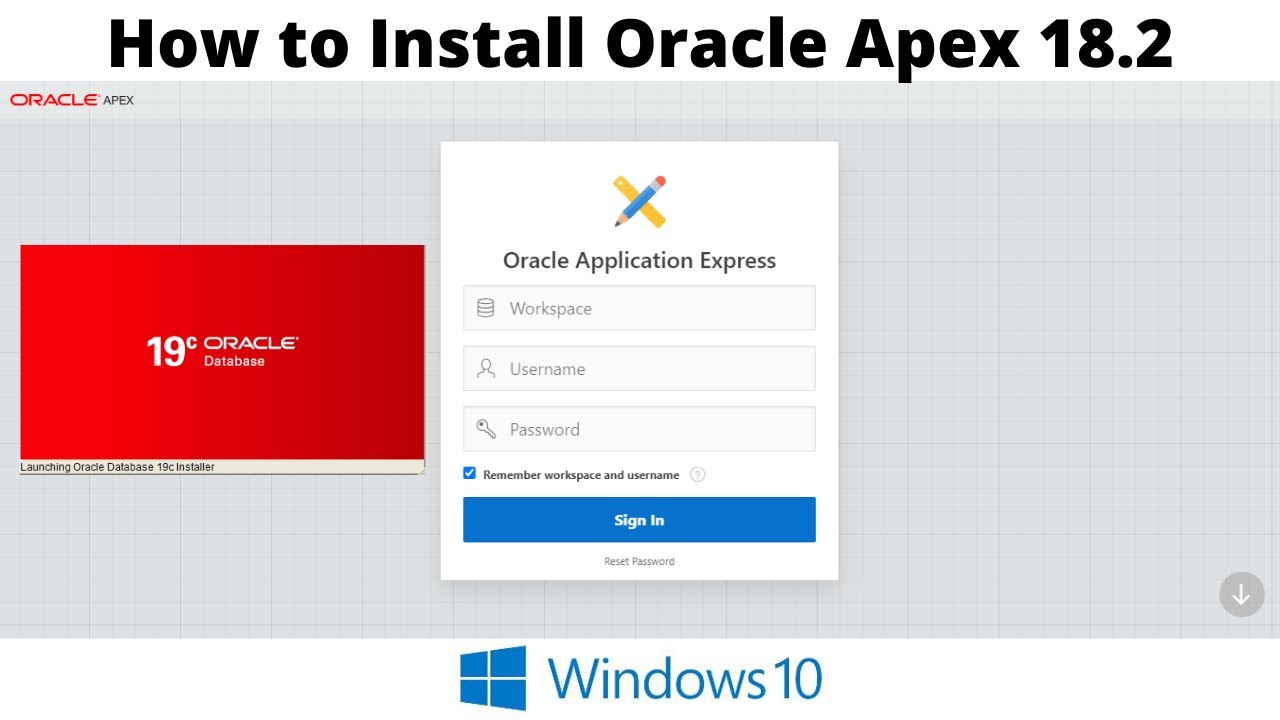 Oracle Apex Installation 18.2 - DB 19c 8K - YouTube