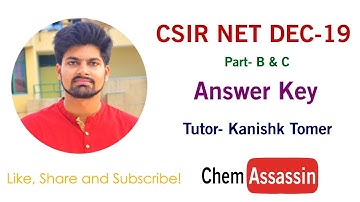 CSIR NET Dec 2019 | Answer Keys | Chemical Science | Part B & C