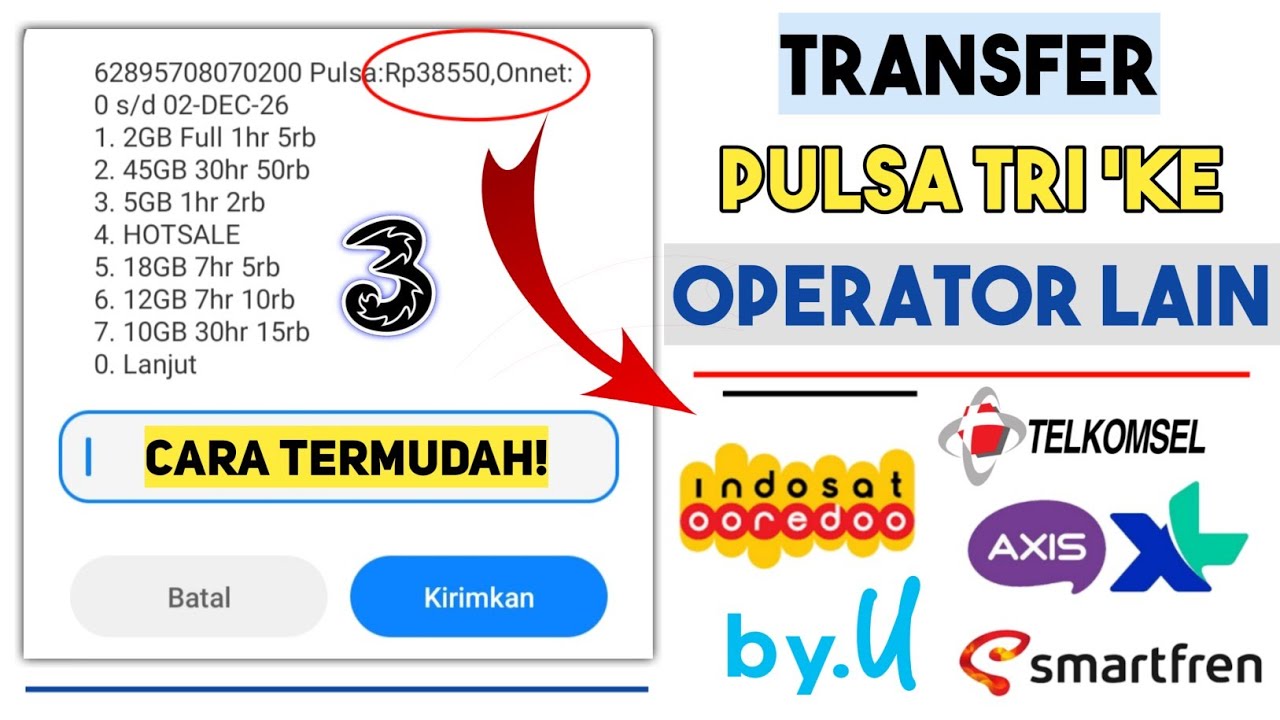 Cara Transfer Pulsa Tri Ke Semua Operator 2022! Kirim Pulsa Tri Terbaru