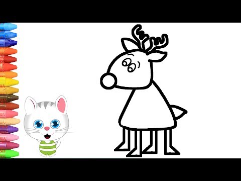 Как нарисовать северный олень с MiMi | Раскраски детей HD | Рисование и окраска