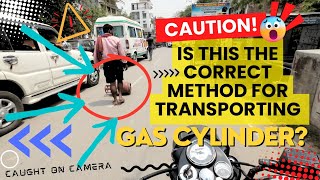 Is this the correct method for transporting gas cylinders? | Ride 62
