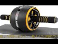 AUOPLUS 腹筋ローラー 膝マット付き アブホイール 腹筋 トレーニング器具 筋トレグッズ エクササイズローラー 体幹 ストレッチ ダイエット器具 アブローラー