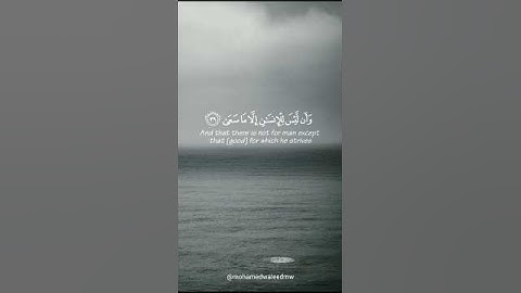 (وإن ليس للإنسان إلا ما سعى) [سورة النجم ٣٩:٤٤] بصوت الشيخ محمد صديق المنشاوي