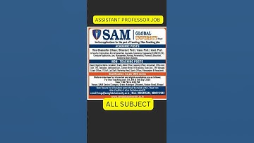 SAM Global University Recruitment 2025 | Guest/Assistant Professor & Non-Teaching Vacancies