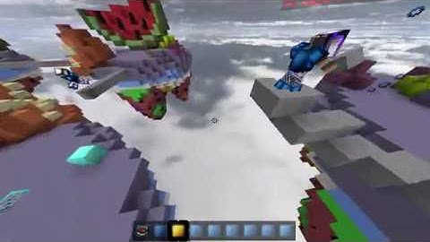 Cubecraft Bedrock edition :skywars hacker caught cheating