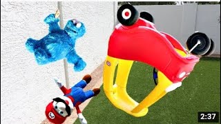 (REUPLOAD) Mario and Cookie Monster Cozy Coupe Backyard Fun Alternate Ending