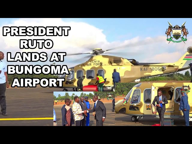 Wetangula And Ruto Landing In Bungoma Airport Ahead Of Madaraka Day. @kenyacitizentv class=