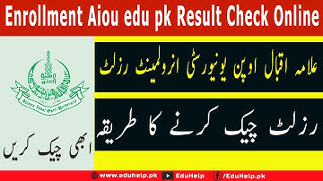 Enrollment Aiou edu pk Result 2022 Check Online