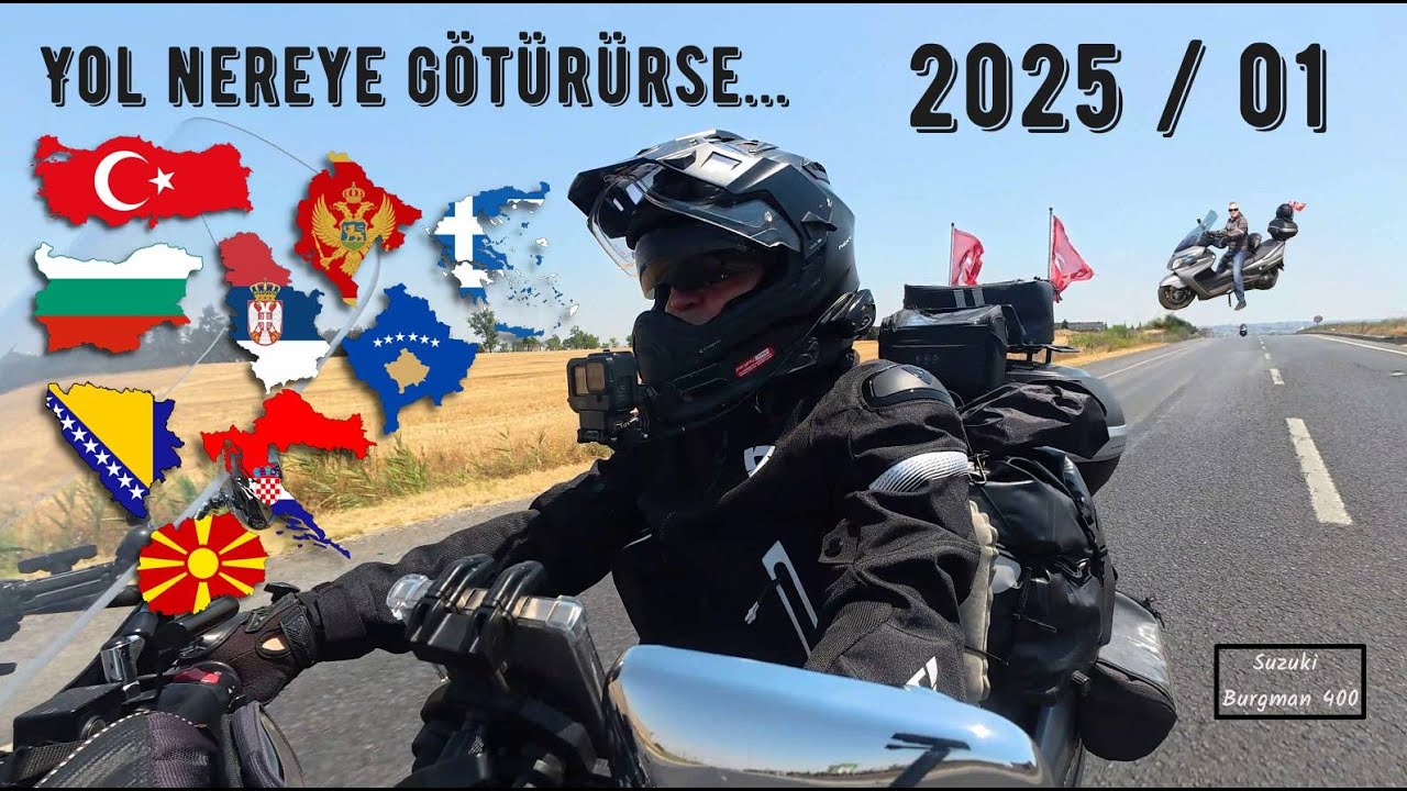 Balkanlar'a diye Başladık. Duruma göre Rota. Suzuki  Burgman 400 Konforuyla.