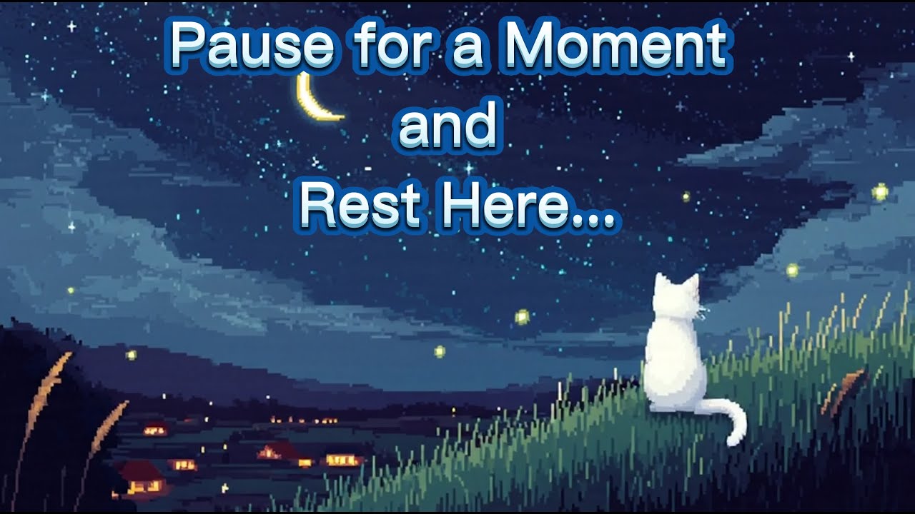 A Cat Beneath the Stars ✨ | Relaxing Night Sky Pixel Art for Peaceful Moments