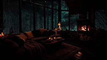 Cozy Attic Room Ambience with Rain Sounds at midnight in Night Forest - Rain for Insomnia Symptoms