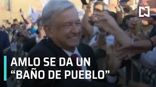 AMLO sale caminando de Palacio Nacional y se da \\