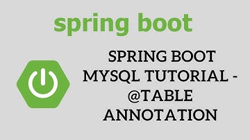 Spring Boot Tutorial for Beginners - Spring Boot MySQL tutorial - @Table annotation