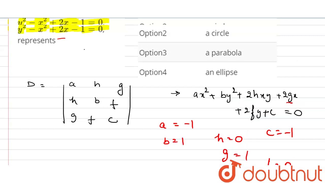 What Does The Equation Z = Y2 Represent? The equation `y^(2)-x^(2)+2x-1=0`, represents - YouTube