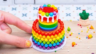 awesome Rainbow cake  Gorgeous miniature iridescent buttercream cake made by baking
