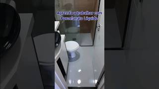 Porcelanato Líquido cinza em banheiro #porcelanatoliquido #cursoderesina #resinaepoxi #construção