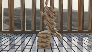 Physics Simulation #1 — Wooden Block Tower Destruction  | Glitched_ screenshot 4