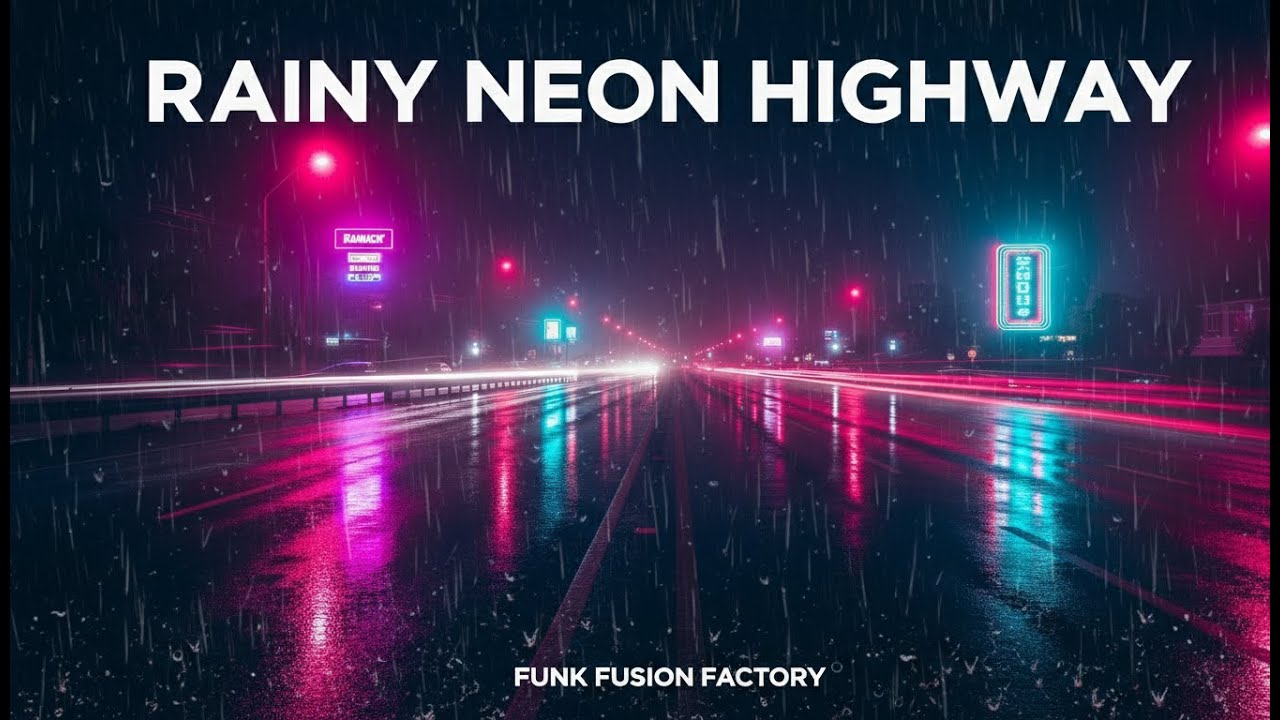 Rainy Neon Highway - Relaxing Disco Funk for Night Drive [FUNK FUSION FACTORY]