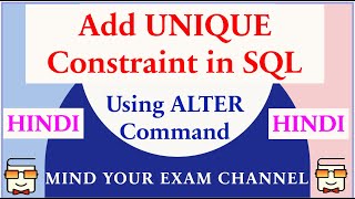 SQL: Add Unique Constraint (HINDI) | Unique vs Primary Key Constraint | Database | Relational DBMS