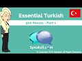 500 Turkish Nouns - Part 1 | Learn Turkish | Turkish Vocabulary | Speaksli