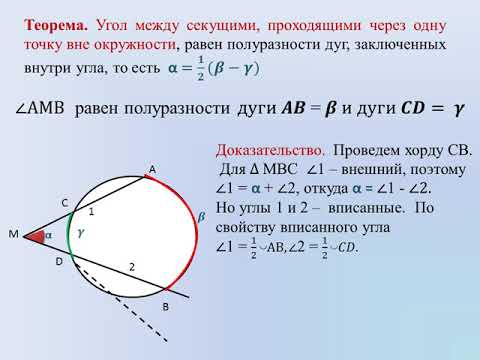 8 класс. Геометрия. Углы, образованные хордами, секущими и касательными