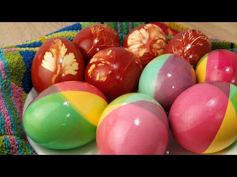Как Красиво покрасить ЯЙЦА в луковой шелухе / красителями
