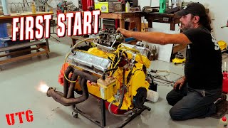 Cheapo Homemade Engine Run Stand And The First Start On Our Mule Big Block Chrysler