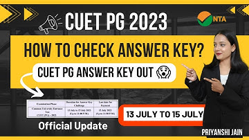 Answer key is out CUET PG 2023 | NTA CUET 2023 | Priyanshi Jain |Forensic Science | Sagar University