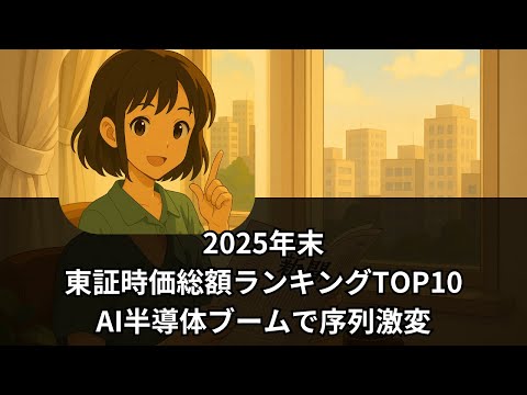 【聞き流し】2025年末 東証時価総額ランキングTOP10を徹底解説！AI半導体ブームで序列激変