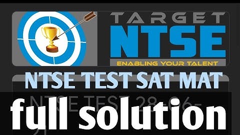 NTSE TEST SAT MAT online test full solution,