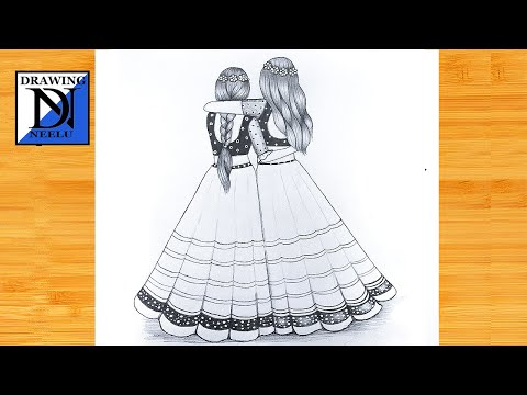 How to draw a Girls friendship -Tutorial drawing || Pencil sketch for beginner || Friendship drawing