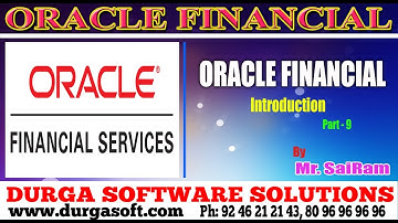 Oracle Finacial||online training|| Oracial Financial Introduction part - 9 by SaiRam