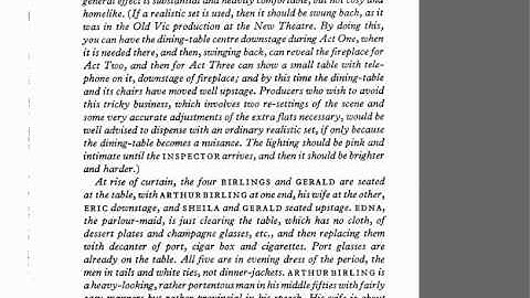 inspector calls act 1 stage directions