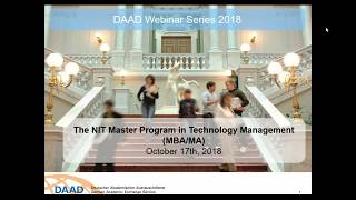 Webinar The NIT Master Program in Technology Management MBA MA