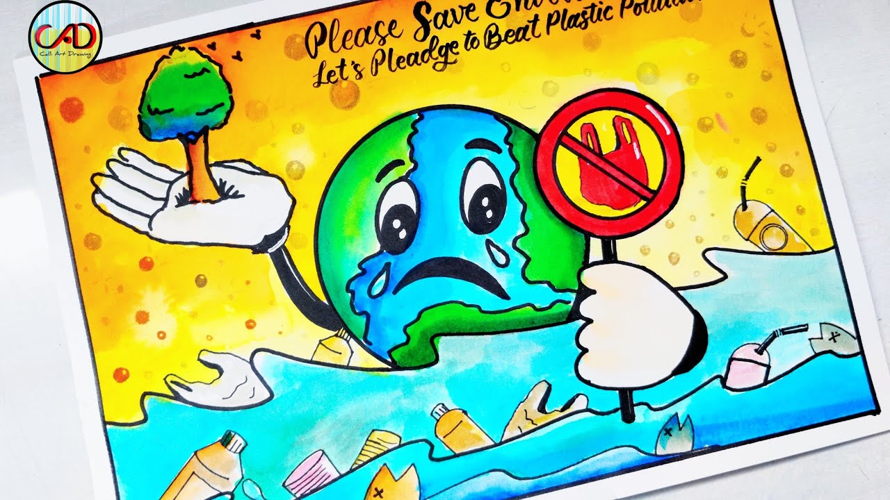 Stop Ocean Plastic Pollution Poster Ecological Campaign Stock Illustration  - Download Image Now - iStock