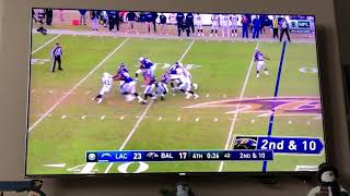 CRAZY AFC WILD CARD ENDING - LAMAR JACKSON FUMBLE AGAINST CHARGERS COSTS GAME