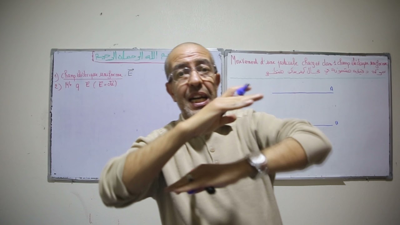 cours Mouvement d'une charge  dans un champ électrique uniforme   2 Bac  SM