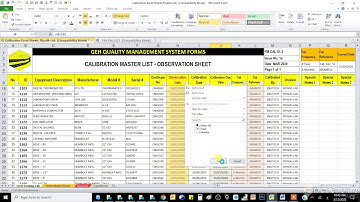 Calibration Excel Sheets English