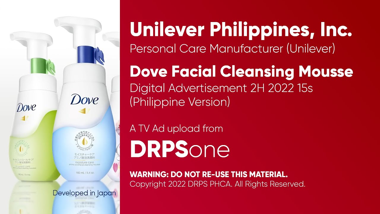 Dove Facial Cleansing Mousse Digital Ad 2H 2022 15s (Philippines) YouTube