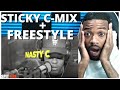 Nasty_C - Sticky (C-MIX) & Freestyle on SPIT FIRE with WHOO KID Reaction