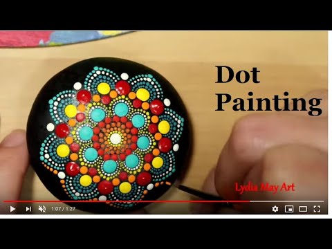 EASY Dot Art Mandala Rock Painting Using ONLY Qtip Toothpick
