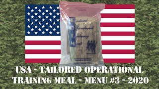 USA TOTM  Tailored Operational Training Meal  Menu #3  2020